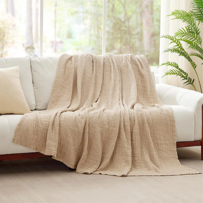 Cotton Muslin Blanket Six-Layer Breathable Year-Round Comfort