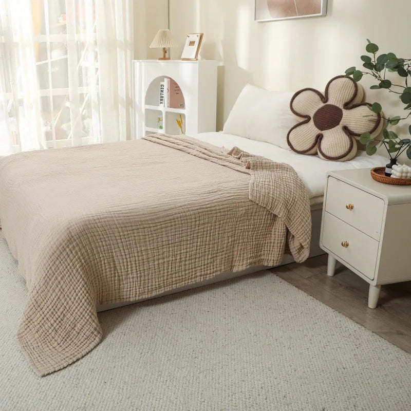 Cotton Muslin Blanket Six-Layer Breathable Year-Round Comfort