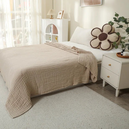 Cotton Muslin Blanket Six-Layer Breathable Year-Round Comfort