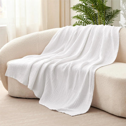 Cotton Muslin Blanket Six-Layer Breathable Year-Round Comfort
