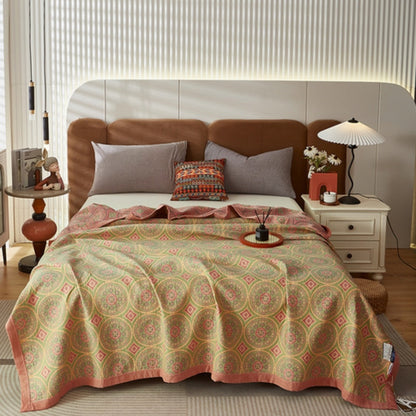 Cotton Summer Blanket Reversible Ginkgo Leaf Lightweight & Breathable
