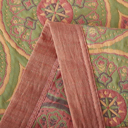 Cotton Summer Blanket Reversible Ginkgo Leaf Lightweight & Breathable