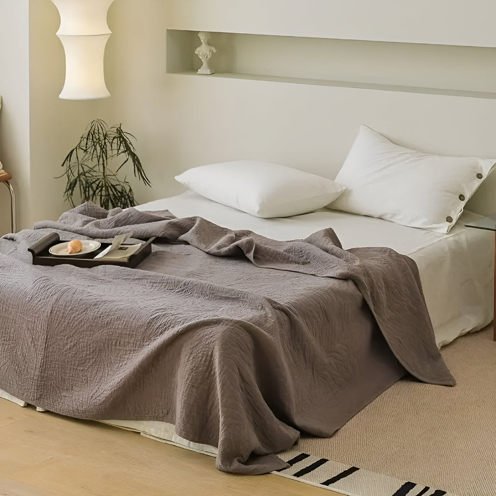 Cotton Throw Blanket Antibacterial Moisture-Wicking