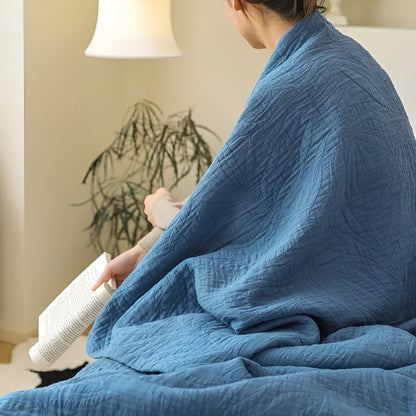 Cotton Throw Blanket Antibacterial Moisture-Wicking