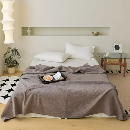 Cotton Throw Blanket Antibacterial Moisture-Wicking