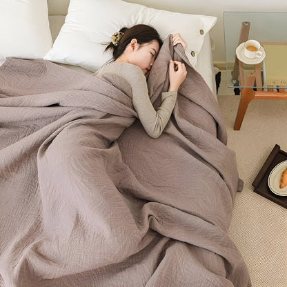 Cotton Throw Blanket Antibacterial Moisture-Wicking