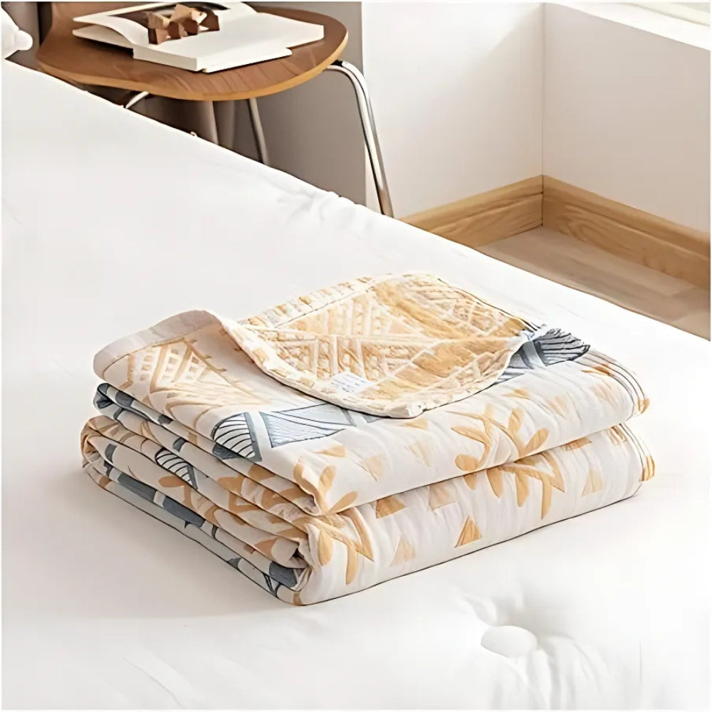 Cotton Throw Blanket Aztec Pattern Lightweight Machine Washable
