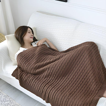 Cotton Throw Blanket Cable Knit Soft & Breathable
