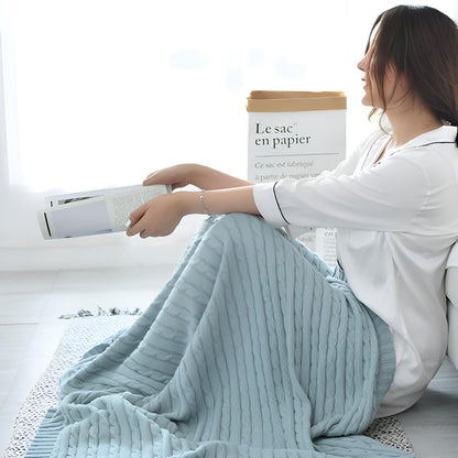 Cotton Throw Blanket Cable Knit Soft & Breathable