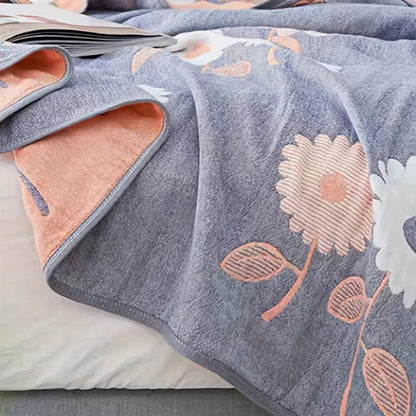 Cotton Throw Blanket Reversible Floral Machine Washable