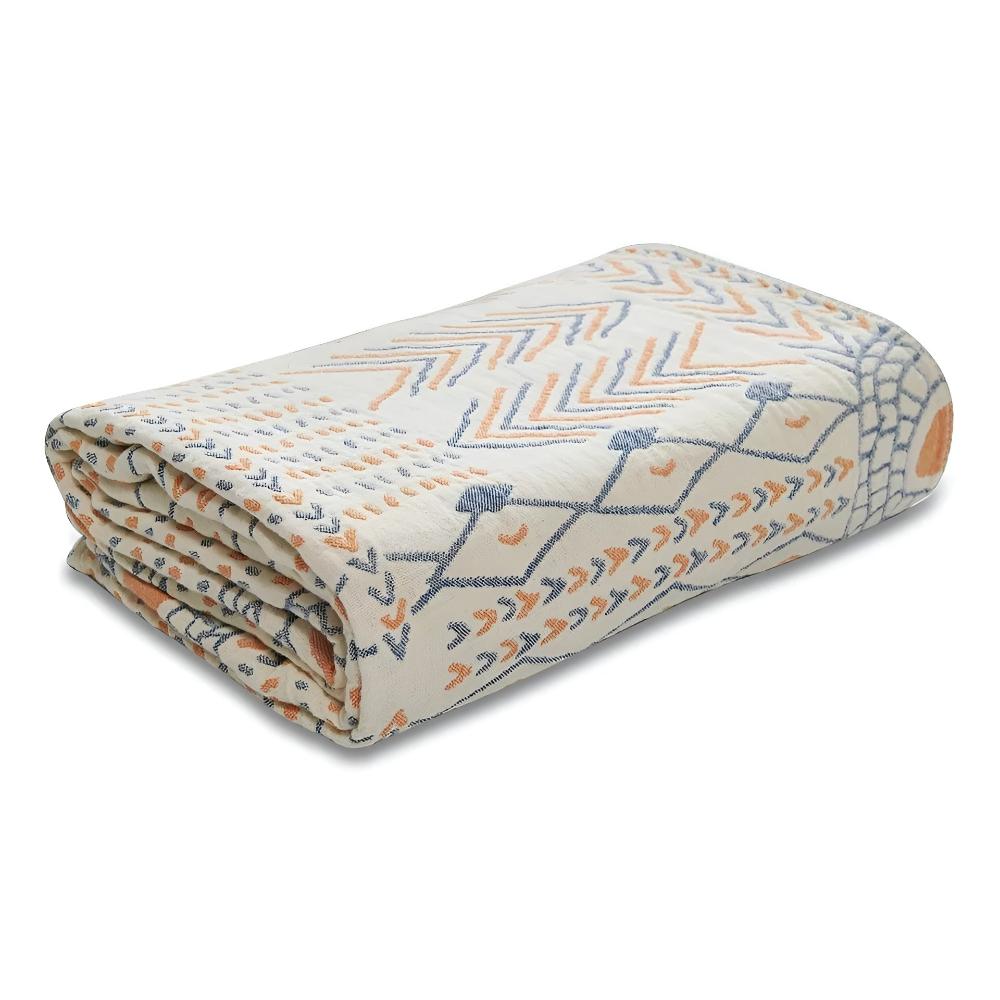 Cotton Throw Blanket Reversible Ultra-Soft Machine Washable