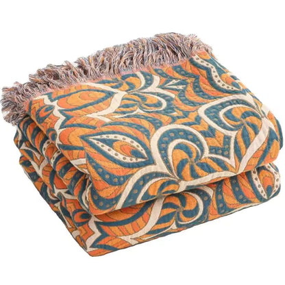 Cotton Throw Blanket Woven Mandala Oversized