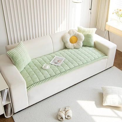 Couch Cover Plush Microfiber Non-Slip Machine Washable