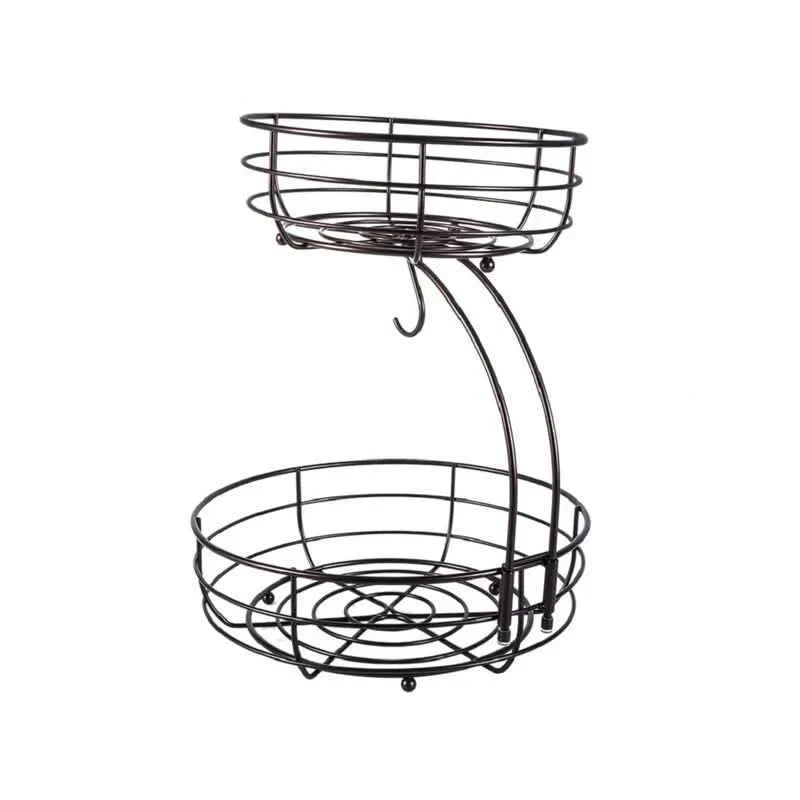 Countertop Fruit Basket Two-Tier Space-Saving Metal