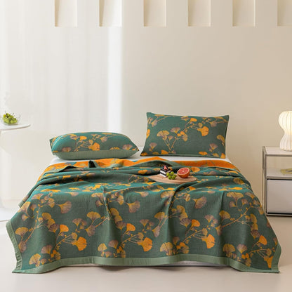 Coverlet Reversible Jacquard Floral Cotton Blend