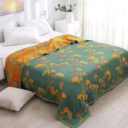 Coverlet Reversible Jacquard Floral Cotton Blend
