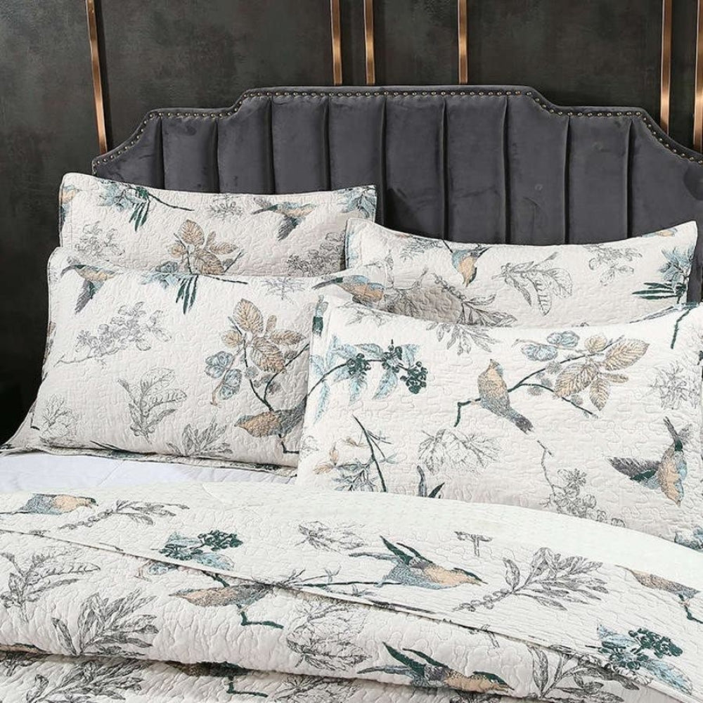 Coverlet Set Microfiber Reversible Floral Set of 3