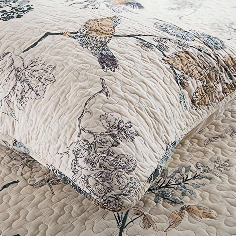 Coverlet Set Microfiber Reversible Floral Set of 3