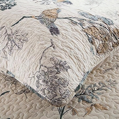 Coverlet Set Microfiber Reversible Floral Set of 3