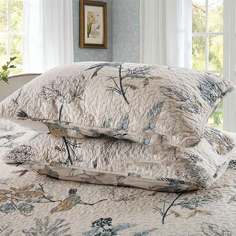 Coverlet Set Microfiber Reversible Floral Set of 3