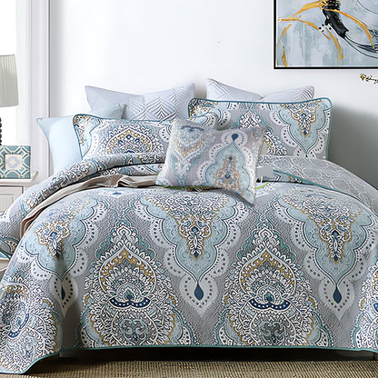 Coverlet Set Queen 91x98 Reversible Paisley Soft Breathable