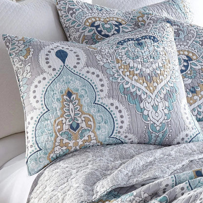 Coverlet Set Queen 91x98 Reversible Paisley Soft Breathable