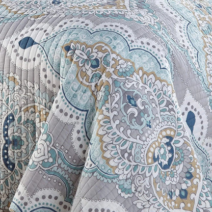 Coverlet Set Queen 91x98 Reversible Paisley Soft Breathable