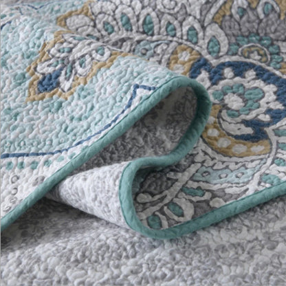 Coverlet Set Queen 91x98 Reversible Paisley Soft Breathable