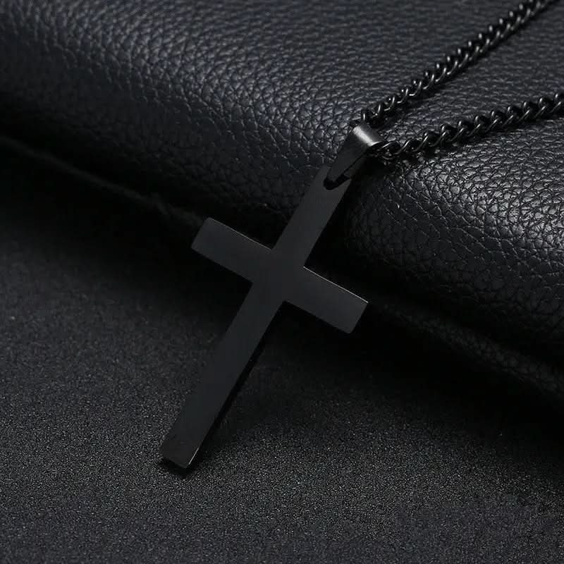 Cross Necklace Stainless Steel Pendant Classic Design 23.62-Inch Chain
