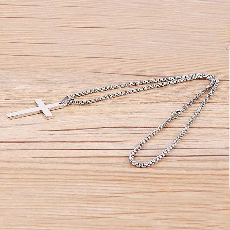 Cross Pendant Necklace Stainless Steel 23.6-Inch Chain