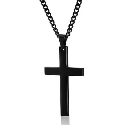 Cross Pendant Necklace Stainless Steel 23.6-Inch Chain