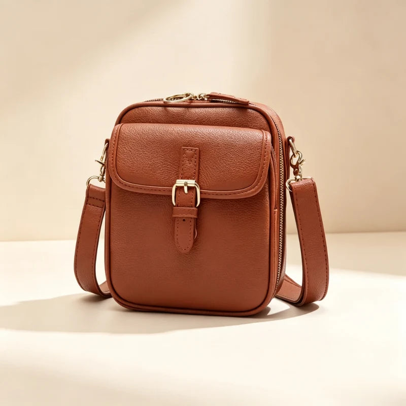 Crossbody Bag Anti-Theft Zippers Compact Square Adjustable Strap