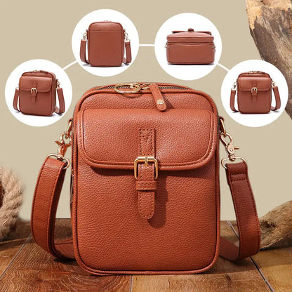 Crossbody Bag Anti-Theft Zippers Compact Square Adjustable Strap