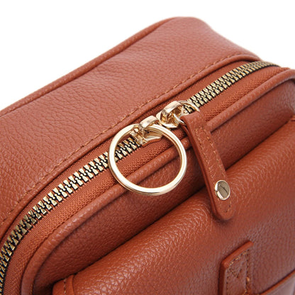 Crossbody Bag Anti-Theft Zippers Compact Square Adjustable Strap