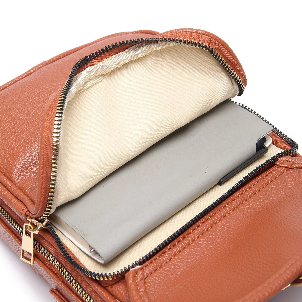 Crossbody Bag Anti-Theft Zippers Compact Square Adjustable Strap