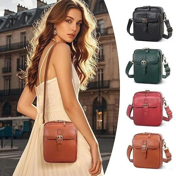 Crossbody Bag Anti-Theft Zippers Compact Square Adjustable Strap