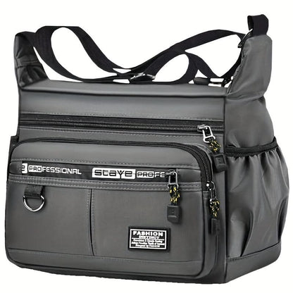 Crossbody Bag Lightweight Nylon Multiple Compartments Adjustable Strap