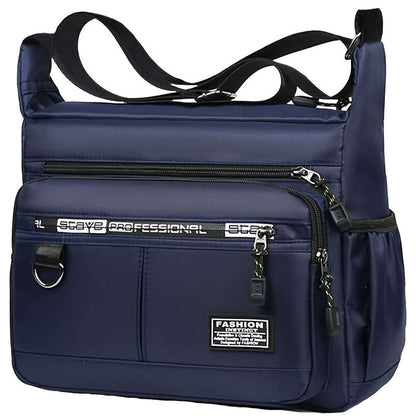 Crossbody Bag Lightweight Nylon Multiple Compartments Adjustable Strap