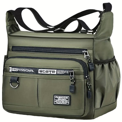 Crossbody Bag Lightweight Nylon Multiple Compartments Adjustable Strap