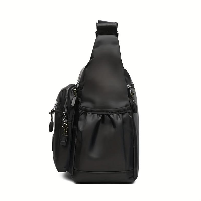 Crossbody Bag Lightweight Nylon Multiple Compartments Adjustable Strap