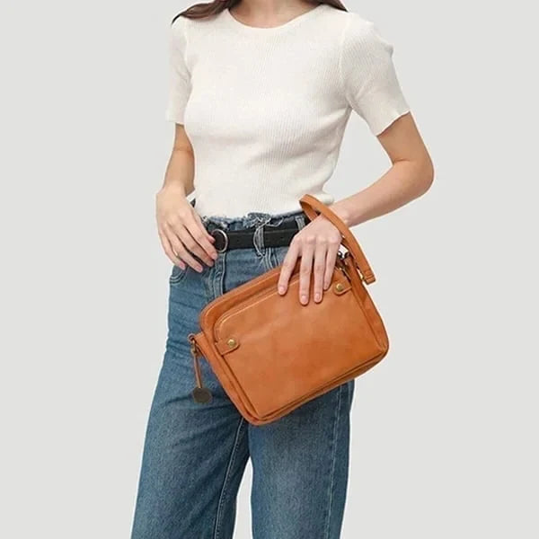 Crossbody Bag Three Compartments RFID-Blocking Wallet Convertible Carry