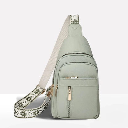 Crossbody Bag Water-Resistant PU Leather Five Compartments & Hidden Pocket