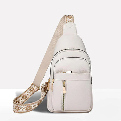 Crossbody Bag Water-Resistant PU Leather Five Compartments & Hidden Pocket