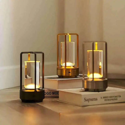 Crystal Lantern Metal Frame USB Rechargeable Touch Dimming
