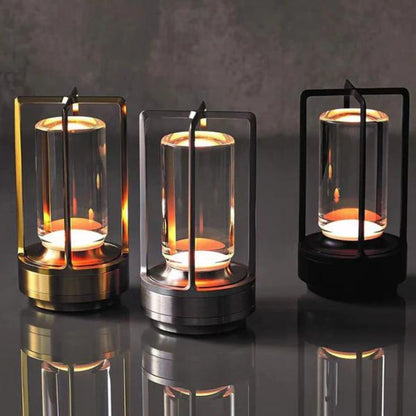 Crystal Lantern Metal Frame USB Rechargeable Touch Dimming