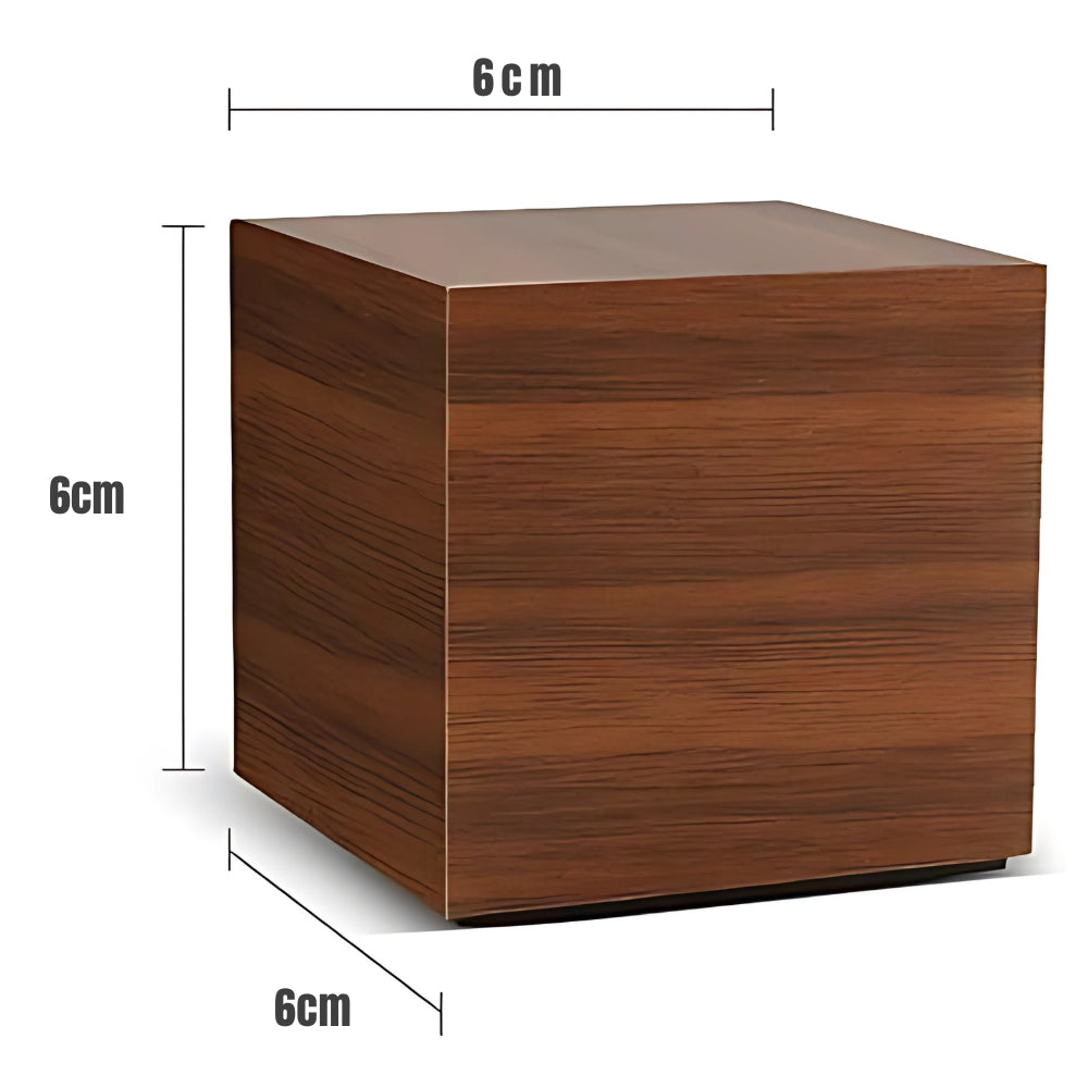 Cube LED Alarm Clock Faux Wood Temp Display