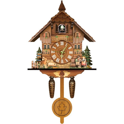 Cuckoo Clock Hand-Painted Wooden Chalet Music & Night Shutoff