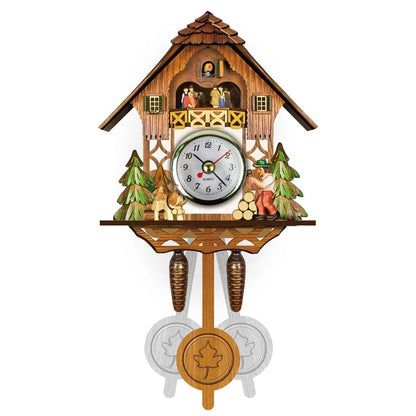 Cuckoo Clock Hand-Painted Wooden Chalet Music & Night Shutoff