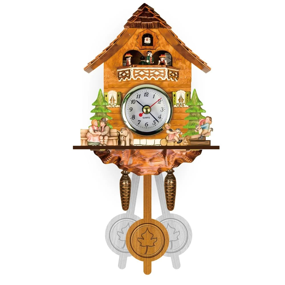 Cuckoo Clock Hand-Painted Wooden Chalet Music & Night Shutoff