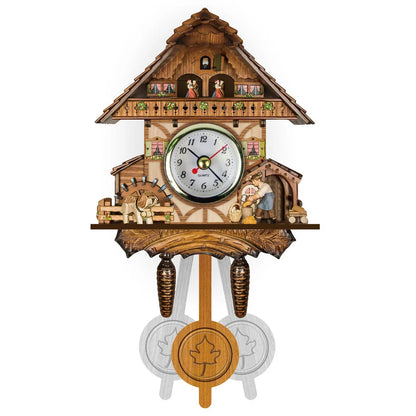 Cuckoo Clock Hand-Painted Wooden Chalet Music & Night Shutoff
